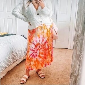 Calvin Klein Tie-Dye Pleated Skirt Size 2X